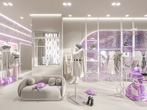  服装店 女装店3d模型 