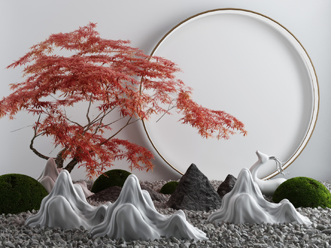  现代假山景观小品3d模型 