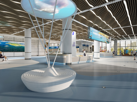  现代旅行社服务中心3d模型 