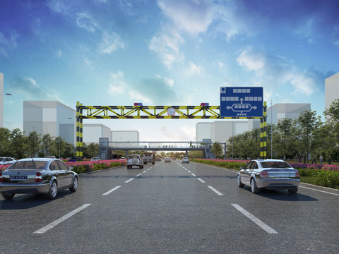  城市道路 公路景观PSD 