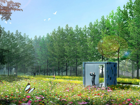  现代花卉花海公园psd 