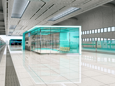  现代地铁站3d模型 