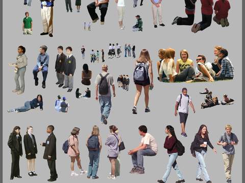  现代休闲学生人物psd 