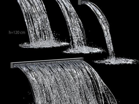  瀑布 水流 水景 喷泉3d模型 