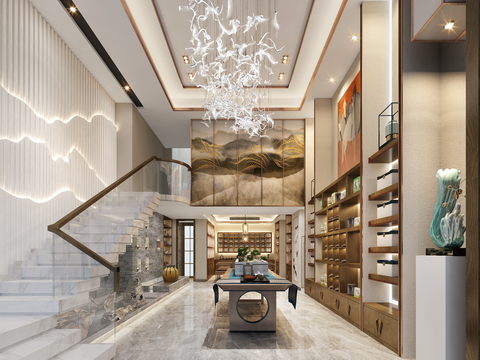  新中式茶楼3d模型 