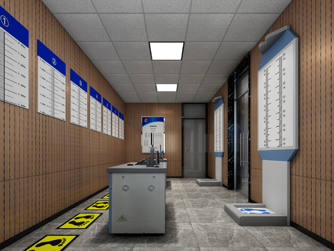  现代办案中心检查采集室3d模型 