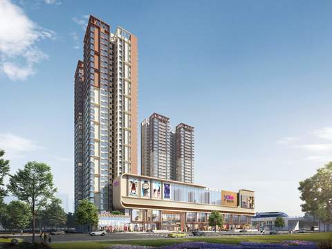  现代建筑外观园林景观psd 