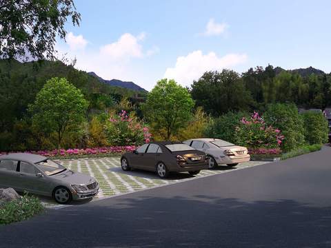  现代停车场公园psd 