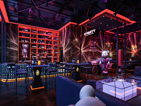  现代酒吧3d模型 