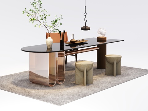 现代茶桌椅3d模型