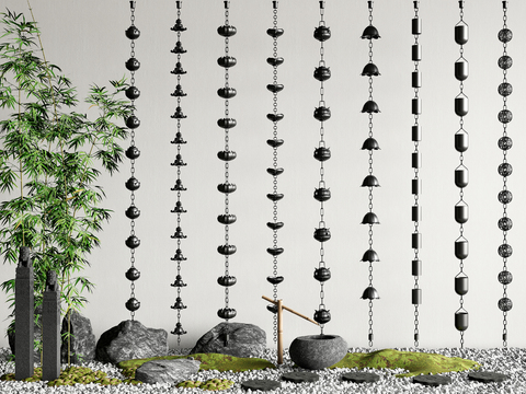  水景雨链 导水链 滴水链3d模型 