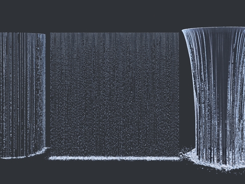  喷泉 水幕 瀑布 水景 跌水3d模型 
