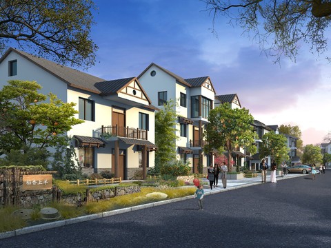  现代住宅楼建筑外观psd 