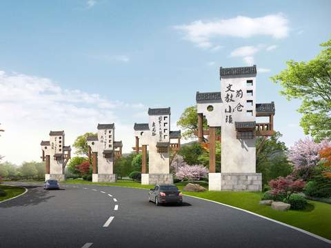  新中式构件外观psd 