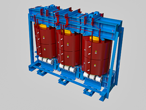  现代变压器3d模型 