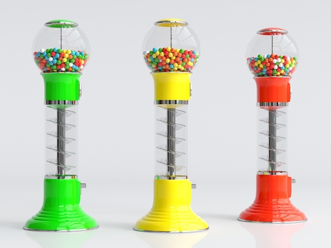  现代扭蛋机组合3d模型 