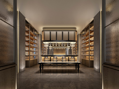  现代清吧酒吧3d模型 