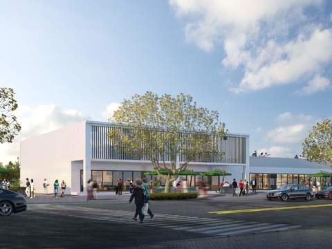  现代商业街建筑外观psd 