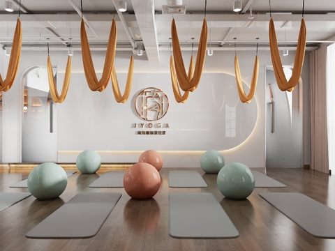  现代瑜伽室3d模型 