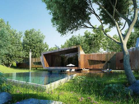  现代建筑构件外观psd 