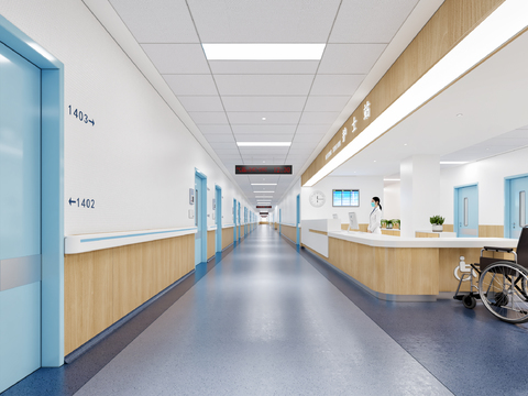  医院门诊 护士站3d模型 