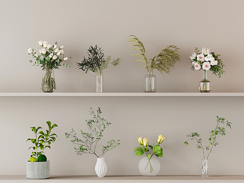  花瓶 水生植物 水培绿植3d模型 