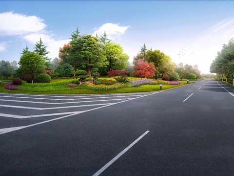  道路桥梁景观psd 