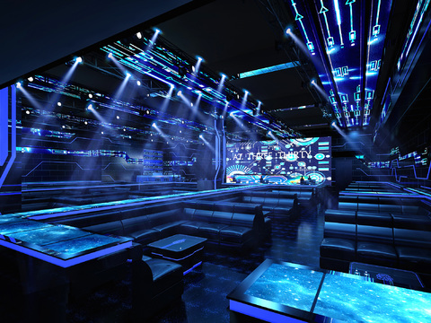  现代酒吧3d模型 