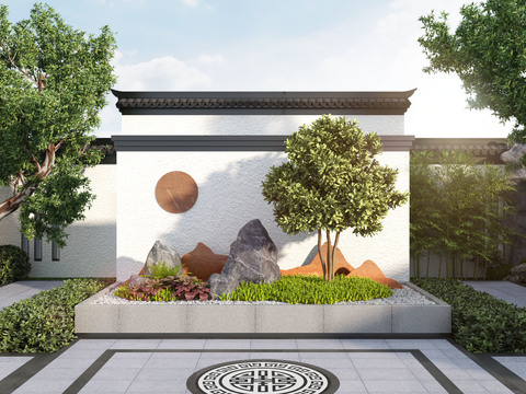  庭院景观 绿植造景 植物堆3d模型 