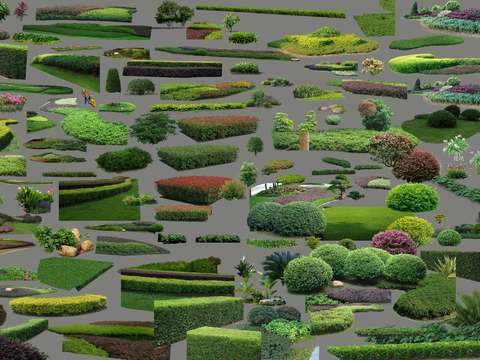  灌木 花坛 绿植带psd 