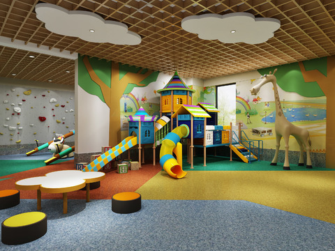  现代商场儿童游乐场3d模型 