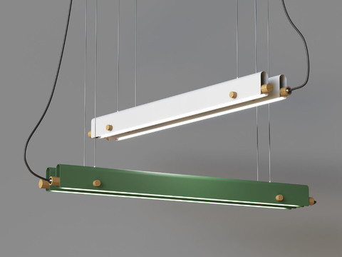  现代条形办公灯3d模型 