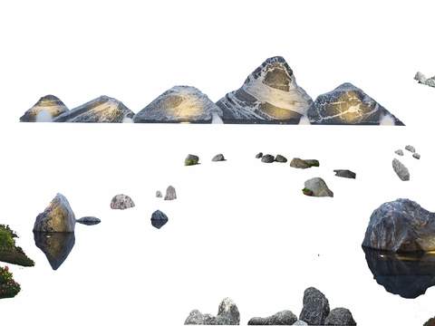  现代石头假石psd 