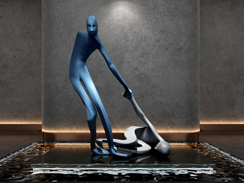  人形雕塑 艺术装置3d模型 