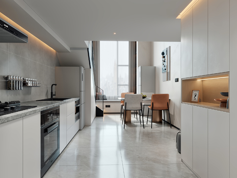  现代公寓3d模型 