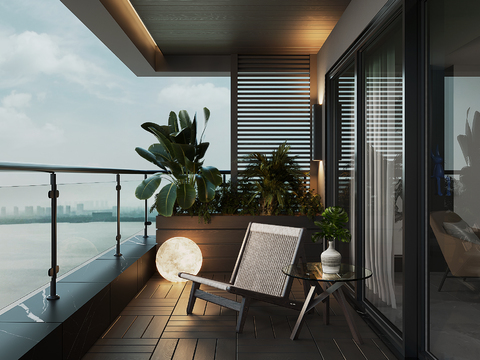 休闲阳台3d模型 