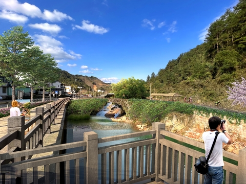  现代小溪景观psd 