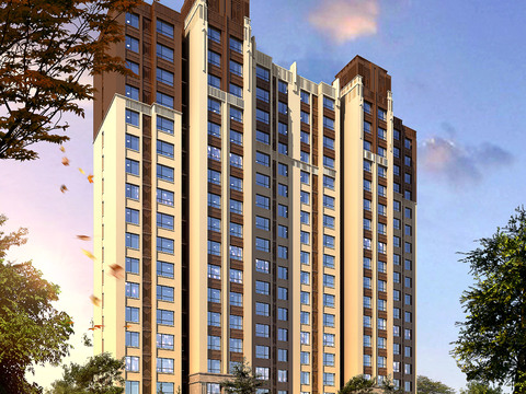 现代住宅楼外观3d模型