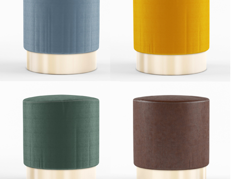  现代圆形凳子3d模型 