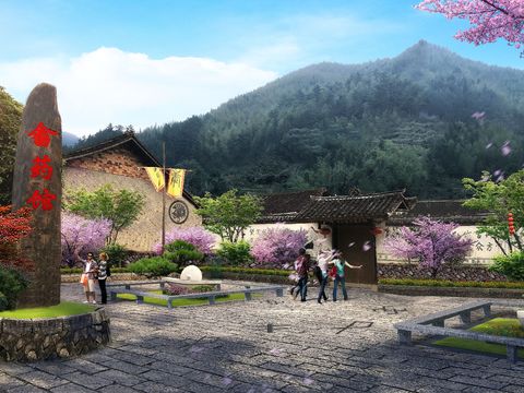  新农村公园景观psd 