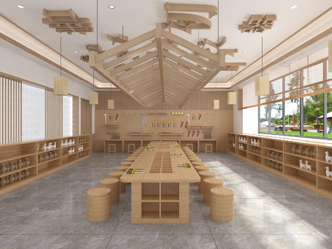  手工教室 陶艺教室3d模型 