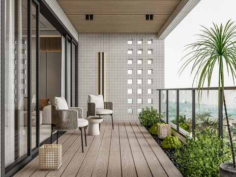  生活阳台 休闲阳台3d模型 