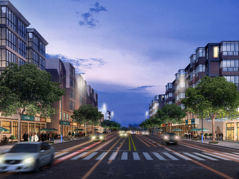  现代道路桥梁夜景psd 