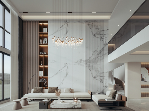  别墅客厅 别墅大堂3d模型 