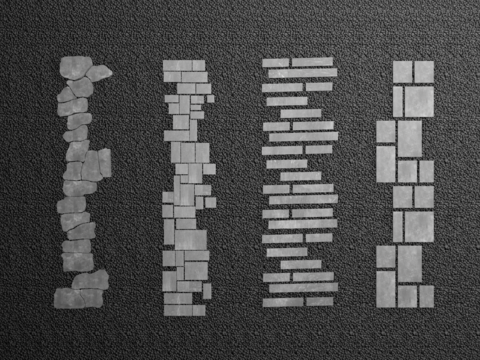  花园汀步 青石板路 道路铺装3d模型 