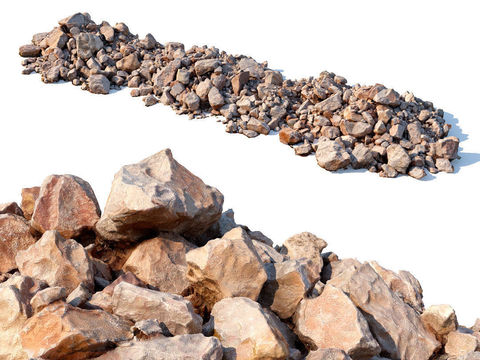  现代户外石材3d模型 