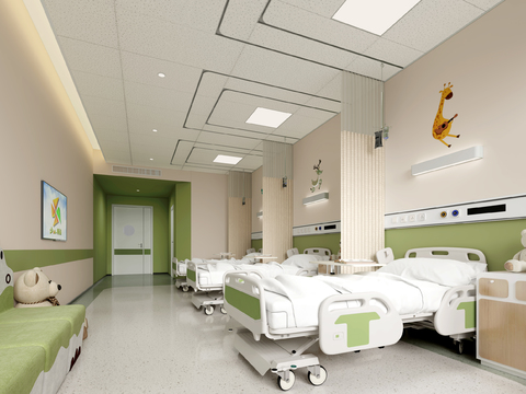  现代医院儿童病房3d模型 