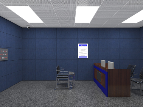  现代公安局 询问室3d模型 