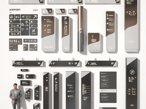  商场指示牌 导视牌 标识牌3d模型 