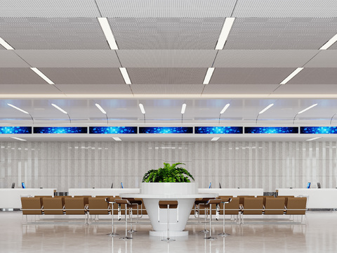  服务大厅3d模型 